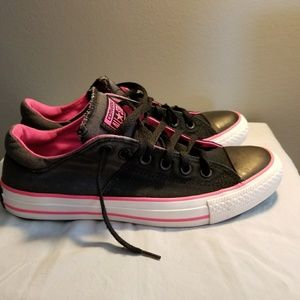 Black and Pink Converse